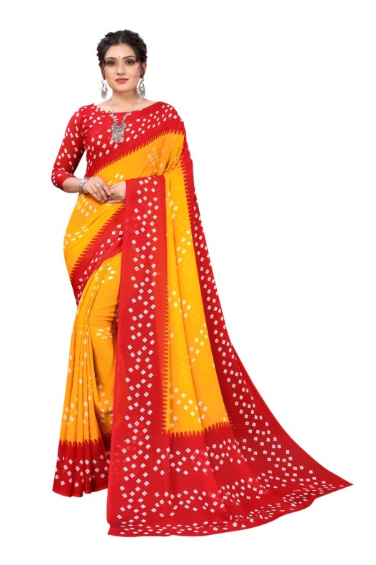 Fancy Georgette Printed Saree With blouse